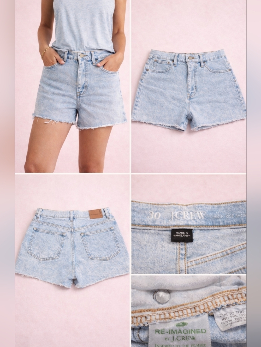 JCREW Modern Acid Washed Frayed Hem Shorts